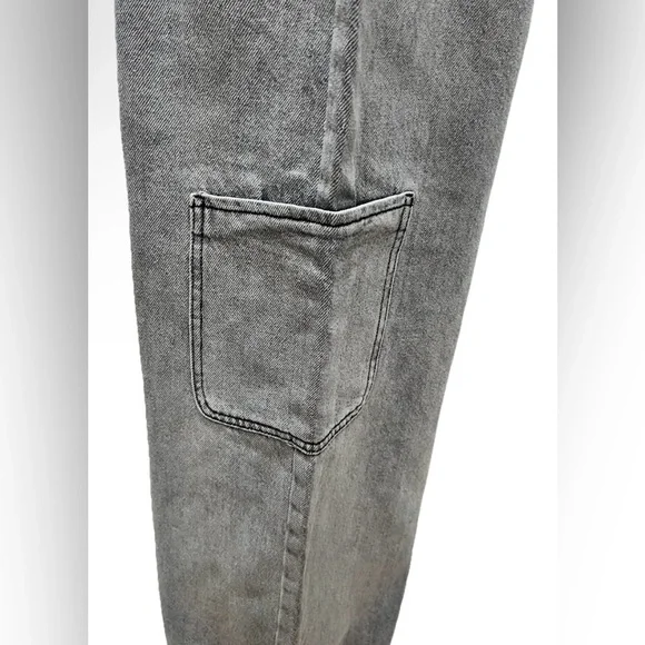 Forever 21 Cargo Jogger Jean Straight-Leg Drawstring Hem Gray Wash 27 - Picture 8 of 10